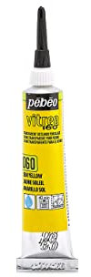 Pébéo - Vitrea 160 - Couleur à l'eau pour Verre, Porcelaine, Métal, Céramique - Finition Brillante - Tube 20 ML, Jaune Soleil