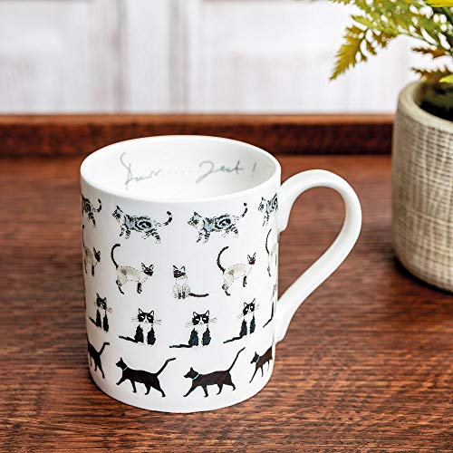 Sophie Allport - Purrfect Cat Mug, Fine Bone China, Gift Box, Dishwasher Safe (Large Size, 425ml)