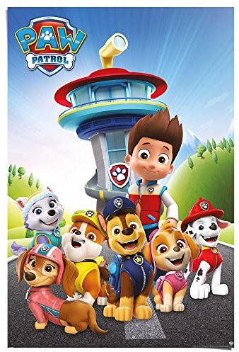 REINDERS Poster, Paw Patrol, Kinderzimmer, Poster, Wanddeko, Room Decor, 150 gr. glänzend Bilderdruckpapier, Mehrfarbig, 91,5x61cm