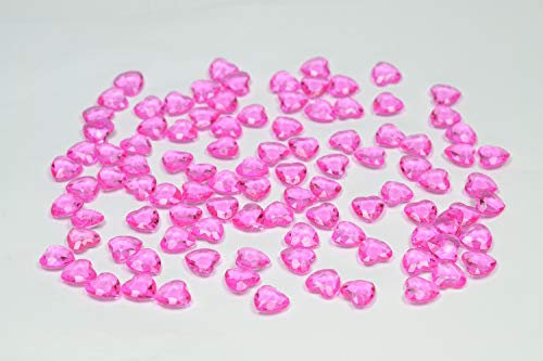 Creativery 100 Dekosteine Herzen 1,2 cm (Fuchsia Orchidee 183D) // Streudeko Tischdeko Kunststoffherzen Steine PVC Acryl 12mm