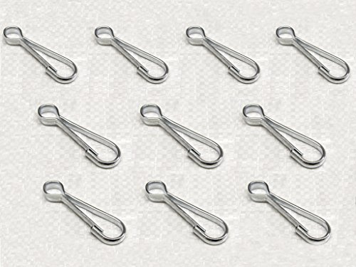 Zinc Plated Simplex Hooks 70MM X10 (Dog Clip Lanyards Camping Craft)