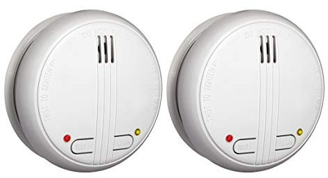 Lot de 2 détecteurs de fumée Flamingo FSM-17162 - Interconnectables et sans fil - Durée de vie 10 ans