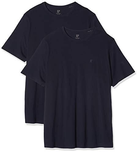 JP 1880 Hommes Grandes Tailles L-8XL Tee Shirt col Rond en Coton, Lot de 2 Bleu Marine foncé 8XL 702637 70-8XL