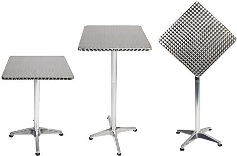 Mojawo 2 Stück Bistrostehtisch Terrassentisch Aluminium 60x60cm H70/110cm Balkontisch Gartentisch Bistrotisch klappbar höhenverstellbar