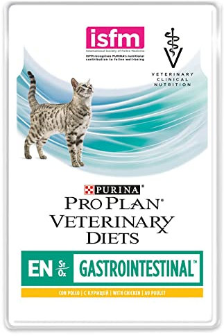 Purina Pro Plan Veterinary Diets EN Gastrointestinal Huhn | 10 x 85 g | Frischebeutel | Kann dabei helfen akute Resorptionsstörungen des Darms zu verringern
