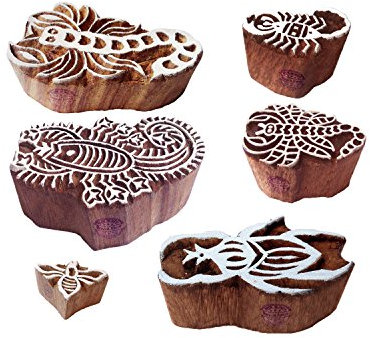 Royal Kraft Lehm Holzdruck Arty Crafty Skorpion Biene Designs Blöcke Stempel (Set von 6)