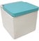 SALERO Sal Cuadrado Porcelana Blanco BISAGRA Tapa Madera Azul