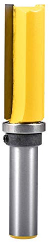 KATUR Woodworking Trimming Cutter Top Bearing Flush Trim Pattern Router Bit Milling Cutter Router Bit 1/2 Inch Shank with Alloy Blade Carbon Steel(1/2 Shank,3/4 Tooth width,50.8mm Tooth depth)