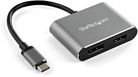 StarTech.com USB C Multiport Video Adapter - 4K 60Hz USB-C to HDMI 2.0 or DisplayPort 1.2 Monitor Adapter - USB Type-C 2-in-1 Display Converter HDMI/DP HBR2 HDR - Thunderbolt 3 Compatible (CDP2DPHD)
