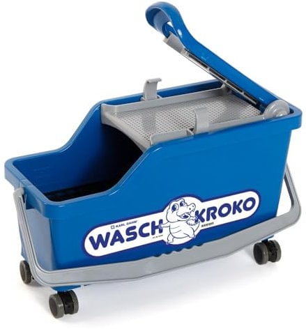 Karl Dahm® Waschsystem für Fliesen I Innovatives Waschset für Fliesenleger I Fliesen-Wascheimer mit Ausdrückvorrichtung und Rädern I Leichtes Abwaschen mit dem Fliesen-Wasch-Set Profi – 12640