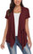 EXCHIC Abiti Manica Corta a Maniche Corte con Bordo Anteriore Aperto da Donna (M, Windsor Wine)