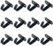 Antrader 12-Pack Stainless Steel Screws Mount Ceiling Hook, Under-Shelf Coat Hanger, Towel/Robe Clothes Hook for Bathroom Kitchen Cabinet, Black