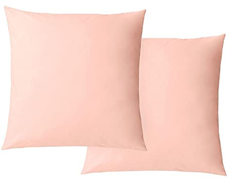 Meradiso Perkal Kissenbezüge Bio Baumwolle Organic 2 Stück 80 x 80cm Rosa