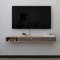 Schwebendes TV-Schrank, TV-Schrank, Wandmontage, schwimmendes TV-Regal, Multimedia-Konsole, TV-Halterung, Topbox, Kabel, Box, Router, Aufbewahrungsregal (140 cm, Dunkelbraun)