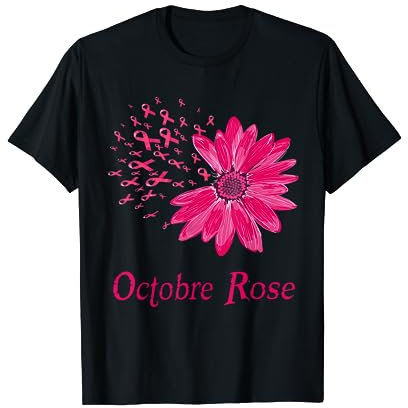 Octobre Rose 2021 Femme Ruban de Sensibilisation Cancer sein T-Shirt