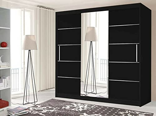 IE INTERIOR EMPORIUM Modish Lyon 2 and 3 sliding door wardrobe (250cm, Black)