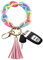 Porte Clef Voiture Femme Porte Clé Bracelet Fille Porte-Clés,Porte Clef Femme avec Pampilles,Porte Clef Femme Porte Cle Voiture Porte Clé Pompon Bracelet Keychain (coloré)