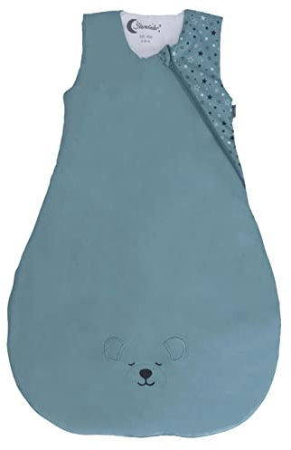 Sterntaler Baby Unisex Schlafsack Baby Funktionsschlafsack 90cm Eisbär Elia - Schlupfsack Baby, Pucksack Baby - dunkeltürkis, 90cm