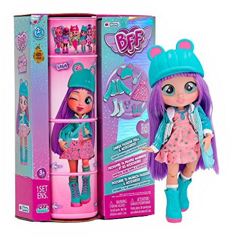 BFF Cry Babies S2 Lala Modepuppe zum Sammeln mit Langen Haaren, Stoffkleidung & 9 Accessoires – Spielzeuggeschenk für Mädchen und Jungen + 5 Jahre