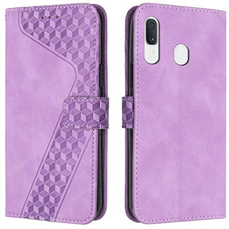 OKZone Compatible With Samsung Galaxy A20E/A10E Case, Wallet Case PU Premium Leather with Card holder Slots Magnetic Shockproof Protect Flip Cover Phone Cases Cover for Samsung A20E/A10E (Purple)
