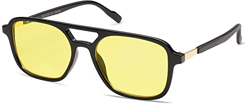 SOJOS Retro Vintage Rechteckige Sonnenbrille Damen Herren SJ2202