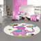 Kinderzimmer-Teppich mit süßen Elefanten & Luftballons | in Creme rosa, 120 cm rund