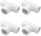 Piutouyar 4 Stück 1,9 cm T-Winkelstück, PVC-Rohrverschraubung, 3-Wege-Möbelqualität, Rohrverbinder, PVC-Winkelstück, Eckverbinder für DIY-Regal, Garten, Stützstruktur
