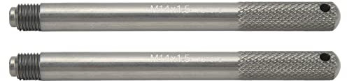 Tissting 2 Pcs Perno Guida Ruota, M14 x 1,5 Perno di Allineamento Ruote Lega di Alluminio Ruota di Montaggio Guida della Ruota Strumento per Cambio Pneumatic, Accessorio per Ruote Auto