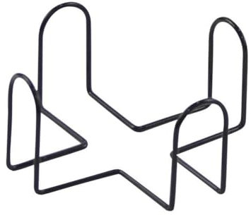 Generic Iron Coaster Holder, Square Drink Cup Rack, Coffee Mug Kitchen Gadget Cup Mat Tray(A-black)