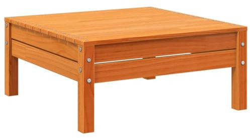 vidaXL Gartenhocker, Hocker mit Latten-Design, Fußhocker für Garten Terrasse, Garten Ottomane Sitzhocker Couchtisch, Wachsbraun Massivholz Kiefer