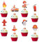 Jostift 56 Stück Tortendeko Feuerwehr, Feuerwehr Tortendeko Feuerwehr Deko Kindergeburtstag Feuerwehr Geburtstag Deko Feuerwehrmann Tortendeko Feuerwehrmann Kuchen Deko