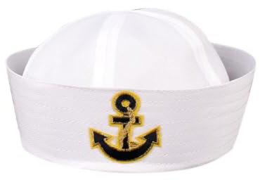 Lpitoy Weiße Marine-Hut-mütze, Matrosen-Schiff-Boot-militär-Hut, Marine-uniform-Kappe, Performance-Hut Für Damen Und Herren