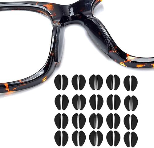 PLABBDPL 20 Paires Plaquettes de Nez en Silicone, Plaquette Anti Glisse Lunette Coussinets Nez, Antidérapant Coussinets de Nez Adhésif pour Lunettes, Protection Nez pour Lunettes, A