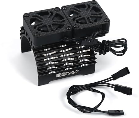 iBlivers RC Cooling Fan two 8.4V 16000RPM Alluminum RC Car Motor Fan with Heatsink for Diameter 55/56/58mm Motor RC Car 1/5 1/8 1/10