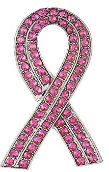 Broches en Forme De Ruban Rose en Strass Rose Ruban Broche Cancer Du Sein de Conscience de Cancer Du Sein Broche Épinglettes Pin’s Octobre Rose pour Femme