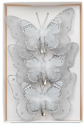 Weihnachtsbaum-Schmetterling-Ornament, funkelnder Schmetterling, Weihnachtsbaum-Hängedekorationen mit Clip für Festivals