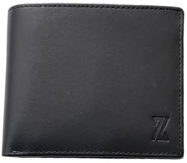 ZUNDOOZ Wallet for Men Athena Men's Leather Slim Wallet, Black
