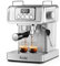 ILAVIE - Máquina de café espresso de 20 barras con visualización LCD, tanque de agua de 63 onzas, cafetera de doble taza con espumador de leche a vapor de 200 °F, máquina de café de acero inoxidable