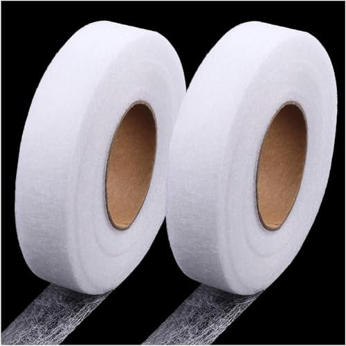 Ailiver Saumband zum Aufbügeln 60 Meter Bügelband Saumband,Breite 20mm Saumband zum Aufbügeln Waschfest Nahtband zum Spleißen von Stoffen, Hosen,Vorhänge,Kleidung(2 Stück)