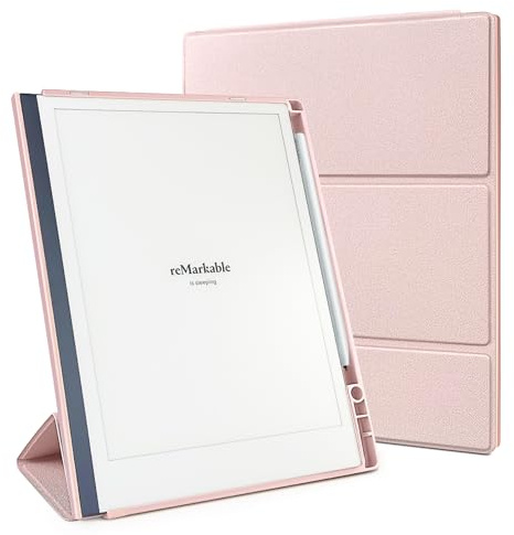 Case for reMarkable 2 10.3 Inch, Pen & Nib Holder, Dual-Angle Stand, Pink