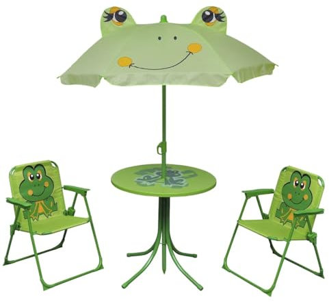 Set da Bistrot da Giardino per Bambini con Ombrellone Verde,kangqiling41843