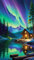 ARTGOTO Diamond Painting Eckige Steine Groß XXL Bilder Erwachsene,40x70cm Landschaft Aurora Polarlichter D,5D Diamant Painting Set Viereckige Quadratische Steine mit Zubehör Für Wohnzimmer Dekoration