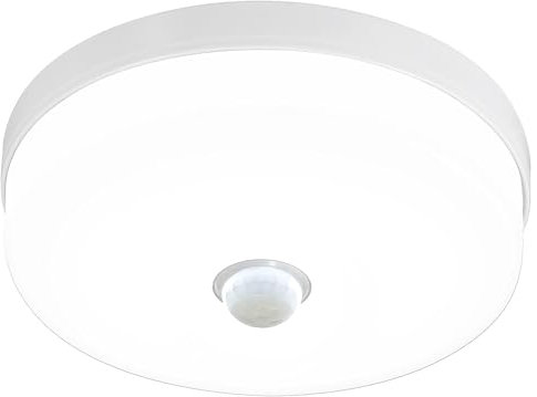 Weskjer Plafón LED con Detector de Movimiento - Lampara de Techo con Sensor de Movimiento 6500K Luz de Techo Moderna con Luz Blanca Fría Plafon LED Redonda para Pasillo Escalera Garaje (24W)