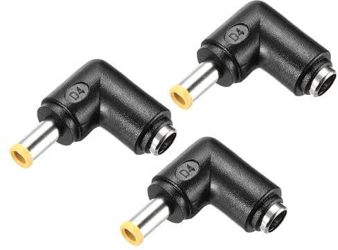 QUARKZMAN 3 Pcs Adaptateur Secteur DC 5.5mm x 2.1mm Embouts de Branchement | Avec Fil de 1.2 Pouce Pour Source d'Alimentation Externe, Femelle à 90 Degrés, Vers Mâle 5.0mm x 3mm