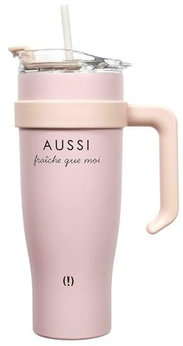 Mug de transport thermo réactif 1.2 L collection LOS ANGELES Aussi fraiche que moi rose