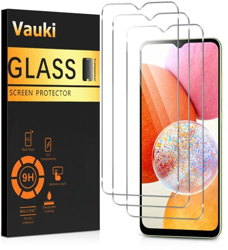 Vauki 3 Stück Panzer Schutz Glas für Samsung Galaxy A14 5G/4G, M14 5G 6,6 9H Härte Schutzfolie,Anti-Kratzen,Ultra-Klar Displayschutzfolie,Full Screen Schutzglas Ultrabeständig Bläschenfrei,Clear