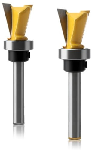 2 Pcs Dovetail Joint Router Bits Set, 1/4 Inch Shank 1/2 5/8 Dovetail Jig Bits with Bearings, Milling Cutters Woodworking for Cabinet Drawers Furniture Making