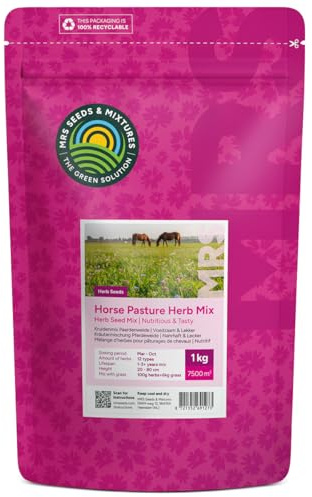 Mélange d'herbes pour chevaux | 1 kg pour ±7.500 m² | Pâturage sain et savoureux pour les chevaux | Herbes annuelles et vivaces