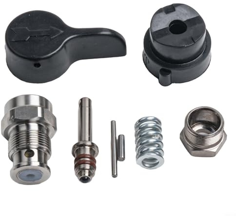 Airless Sprayer Rücklaufventil Set für 395/495/595, Ersatz-Rückflussventil für Airless-Maschine, 7-teiliges Set mit Stahlkörper und Schwarz für Pla