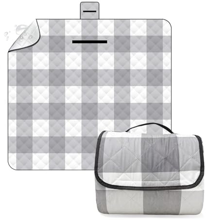 MFUSUL 200x200 cm Picknickdecke Wasserdicht, Extra Große Sandfeste Picknickdecke, Isoliert & Gepolstert Stranddecke, Waschbare für Outdoor, Camping, Park